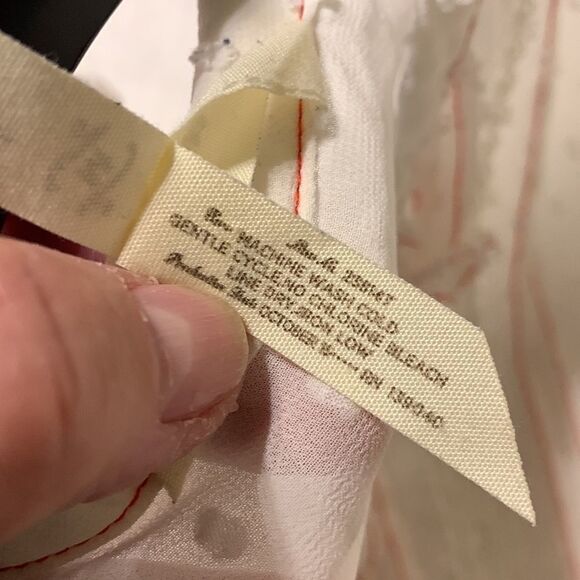 Matilda Jane Medium Peasant blouse. The color is cream with orange/peach detail - Picture 7 of 8